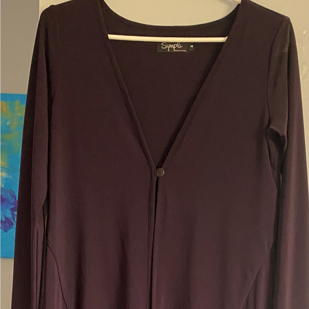 Sympli Brand Size 4 Long Jacket in Eggplant